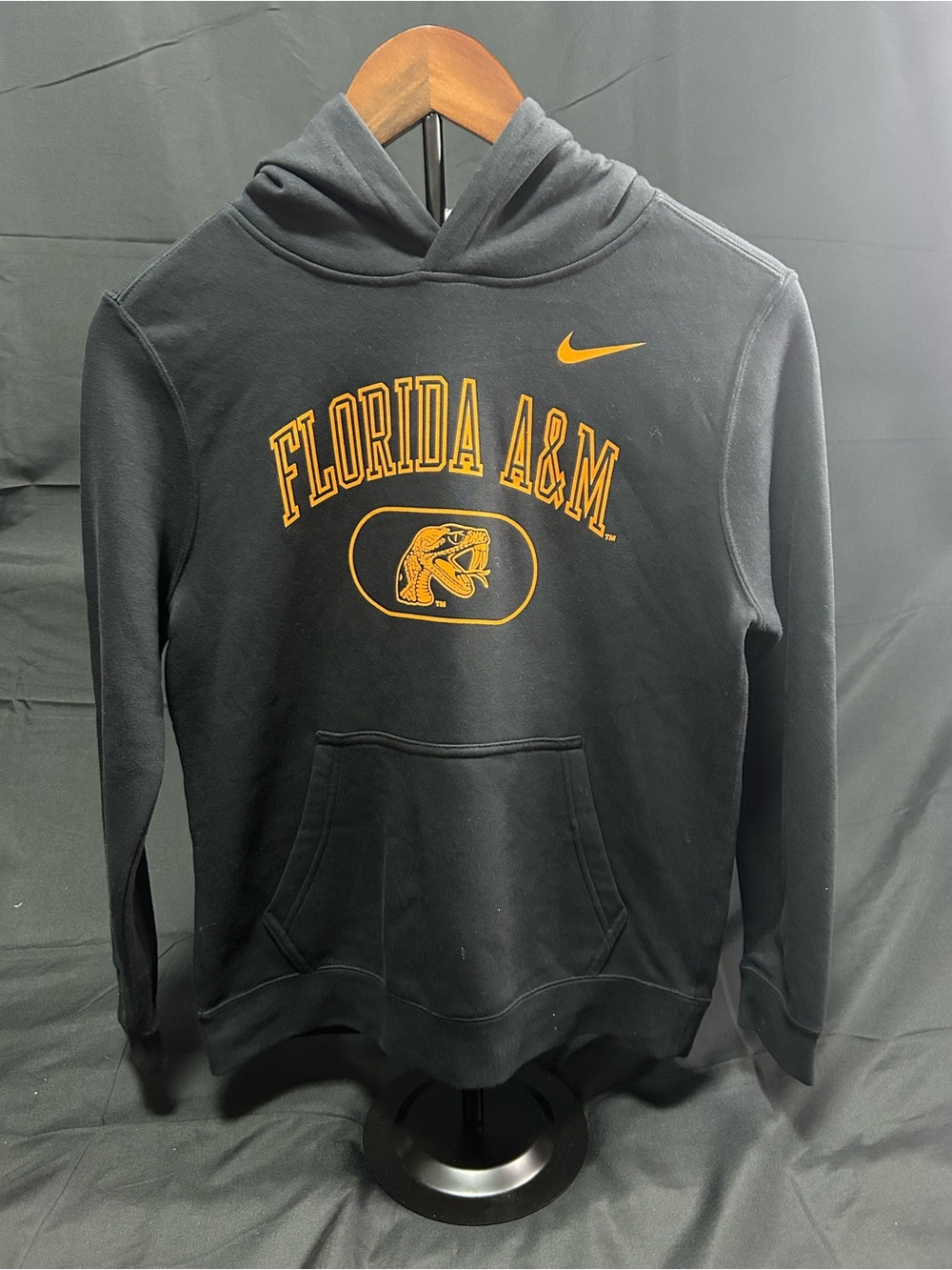 Nike Black Crewneck Hoodie with Gold Florida A&M Graphics